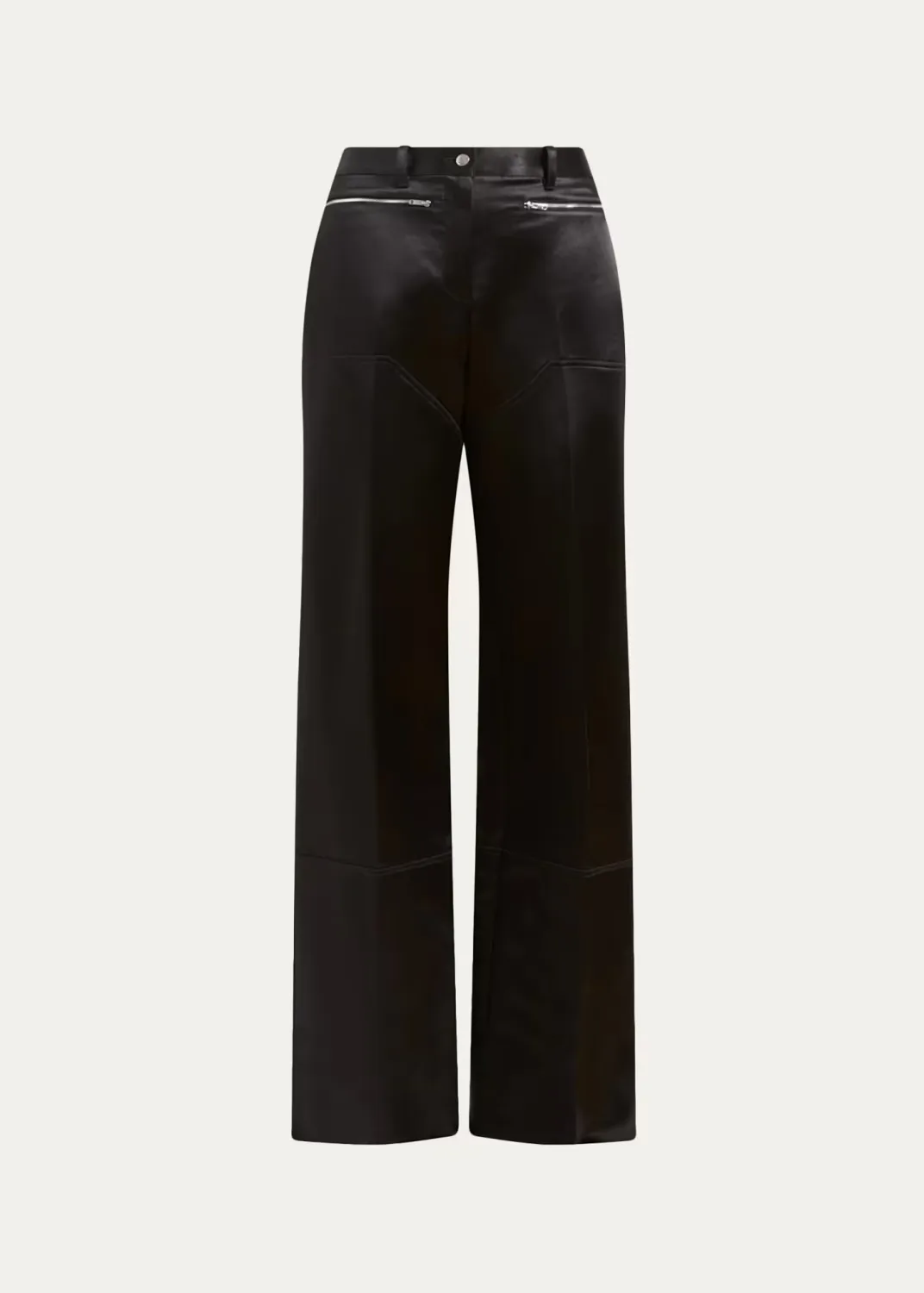The Range High-Rise Straight-Leg Satin Pants by Attersee
