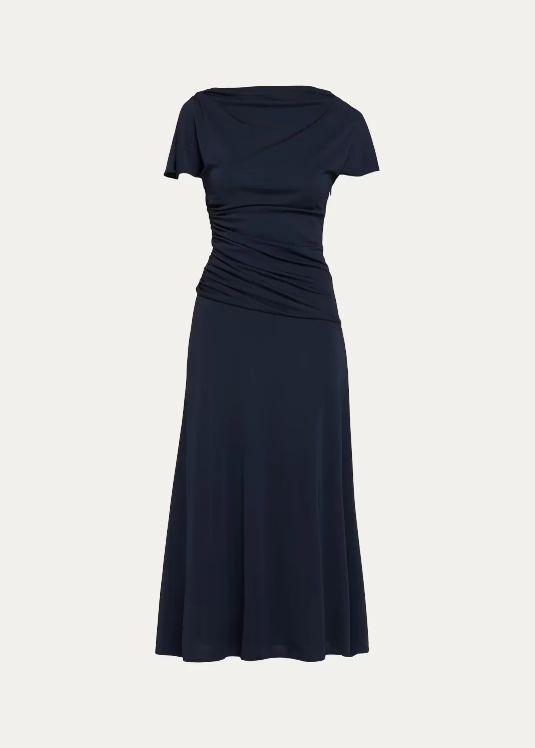 Avielle Ruched Boat-Neck Midi Dress by Cinq  Sept