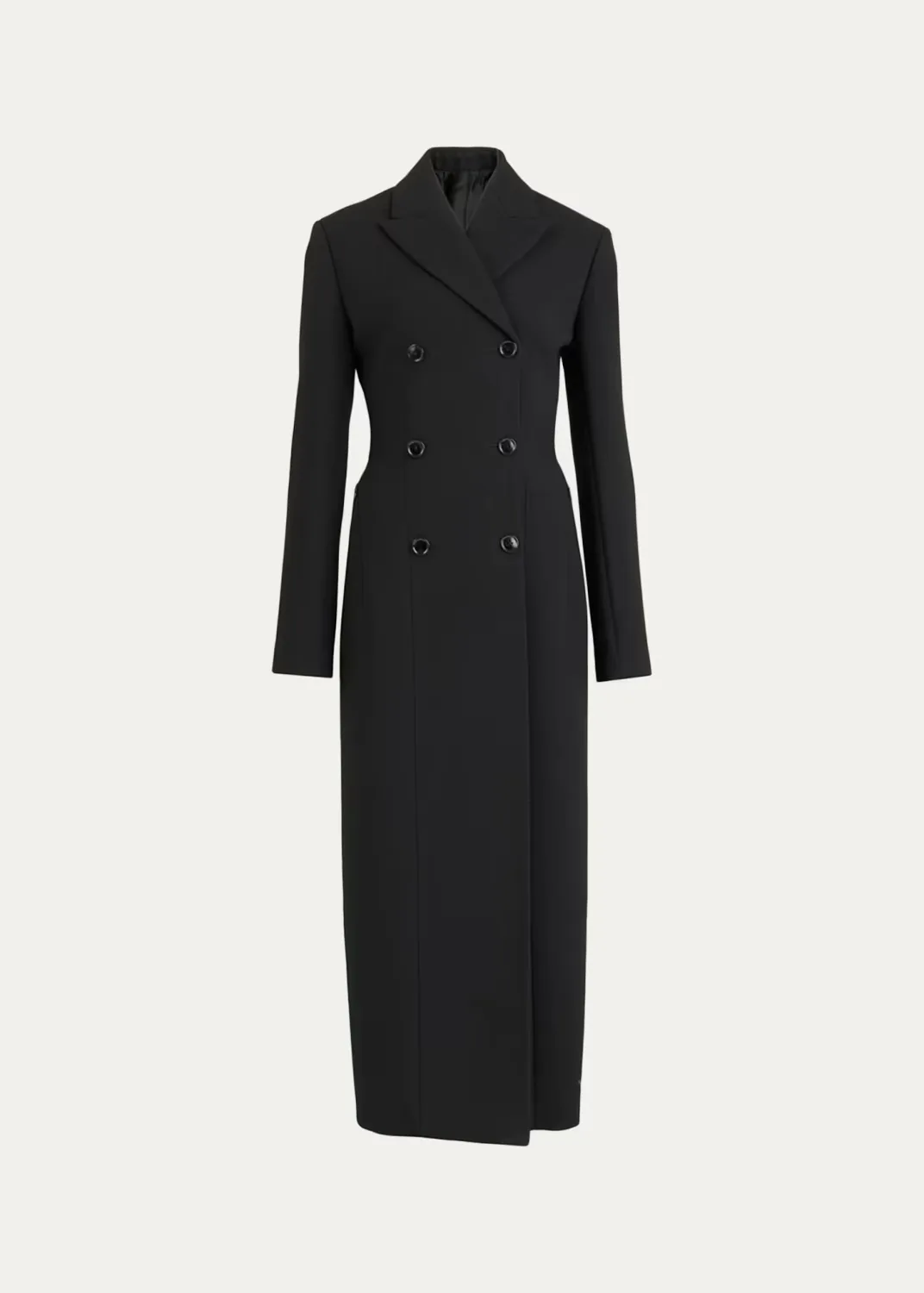 Wool Crepe Double-Breasted Tailored Coat by ALAA