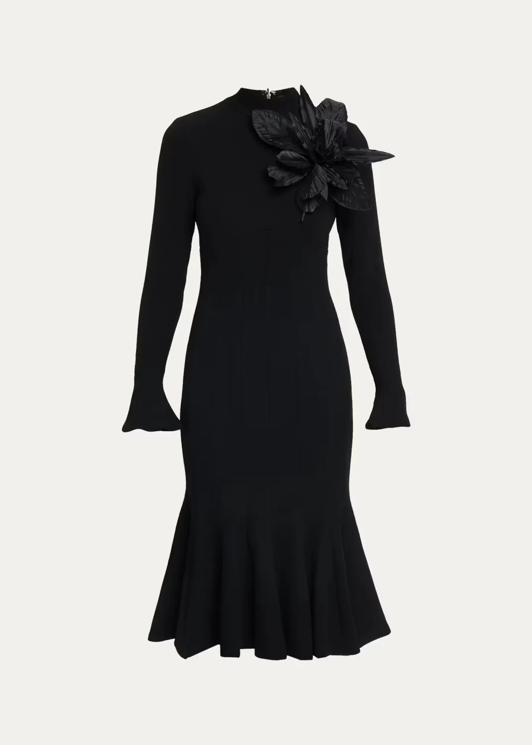 Tulip Wool Crepe Midi Dress by Sergio Hudson