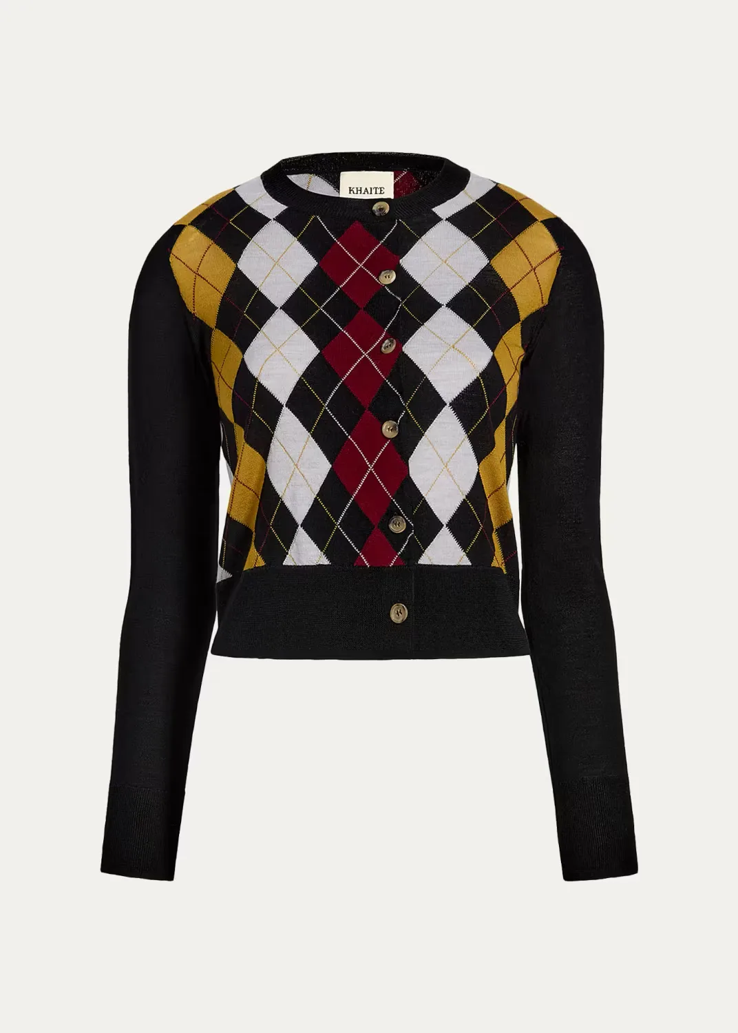 Rita Argyle Virgin Wool-Silk Cardigan by Khaite