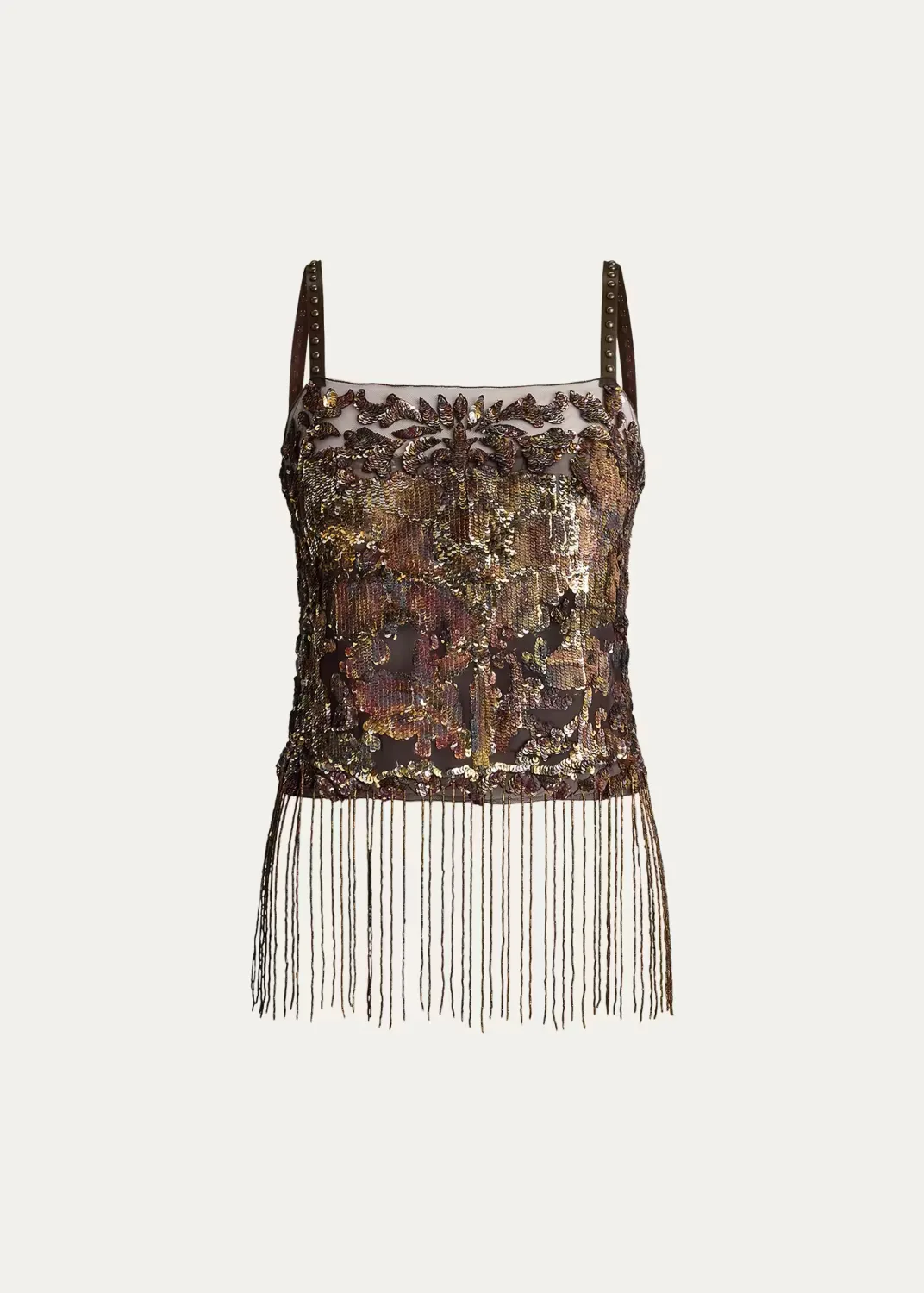 Sonara Fringe-Trim Embellished Top by Ralph Lauren