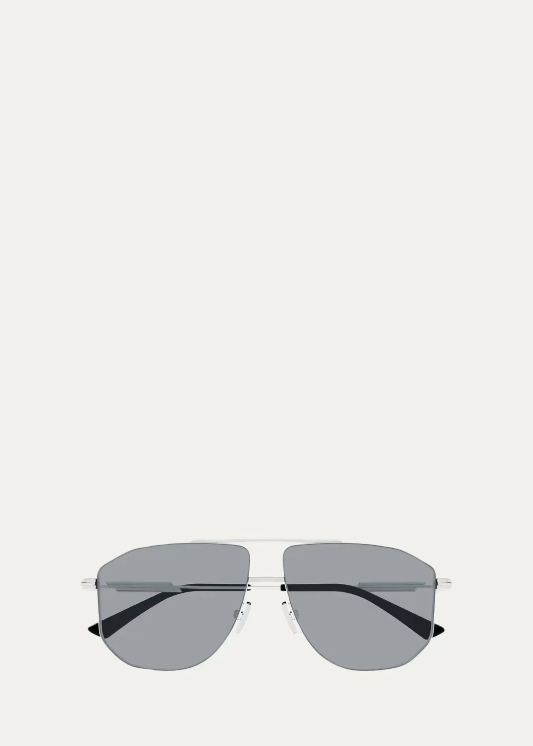 BV1509S Snap Ribbon Metal Navigator Sunglasses by Bottega Veneta