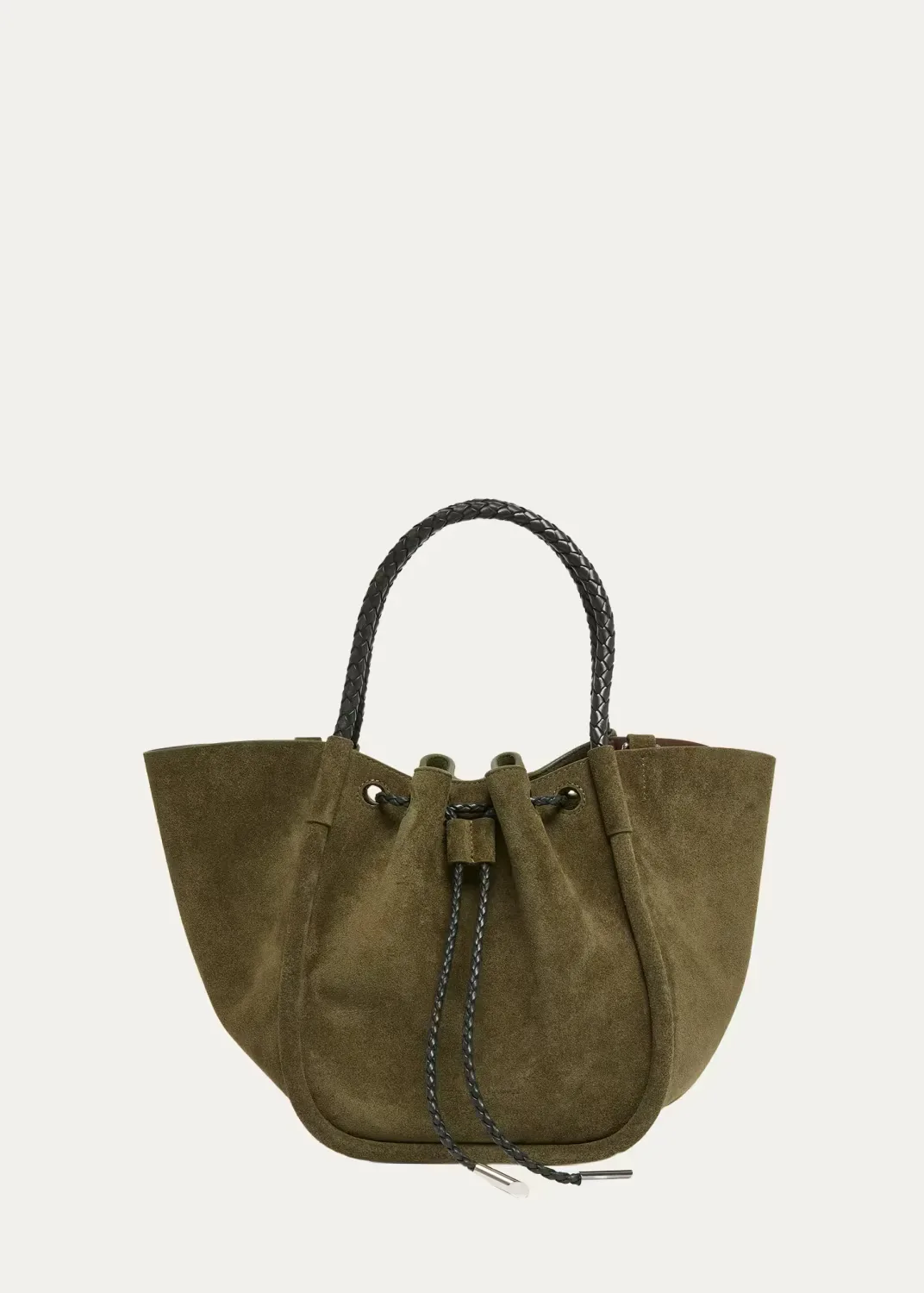 Small Ruched Suede Tote Bag