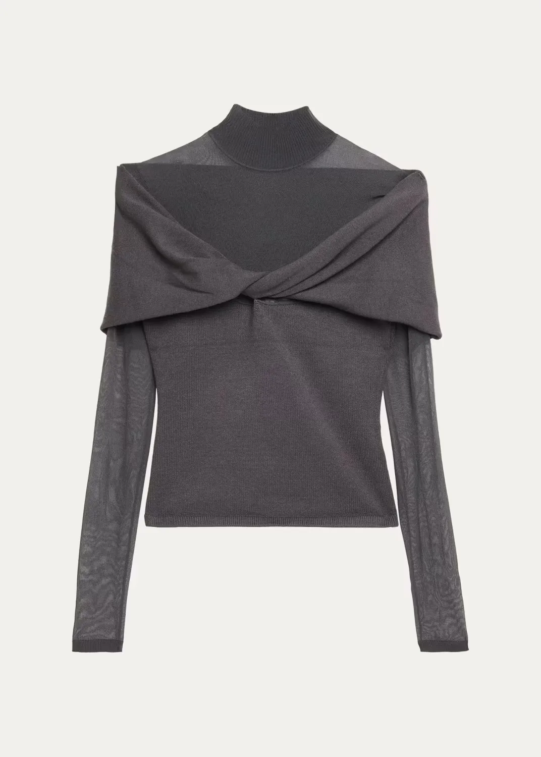 Oak Mesh Knit Twist-Front Top by SEROYA