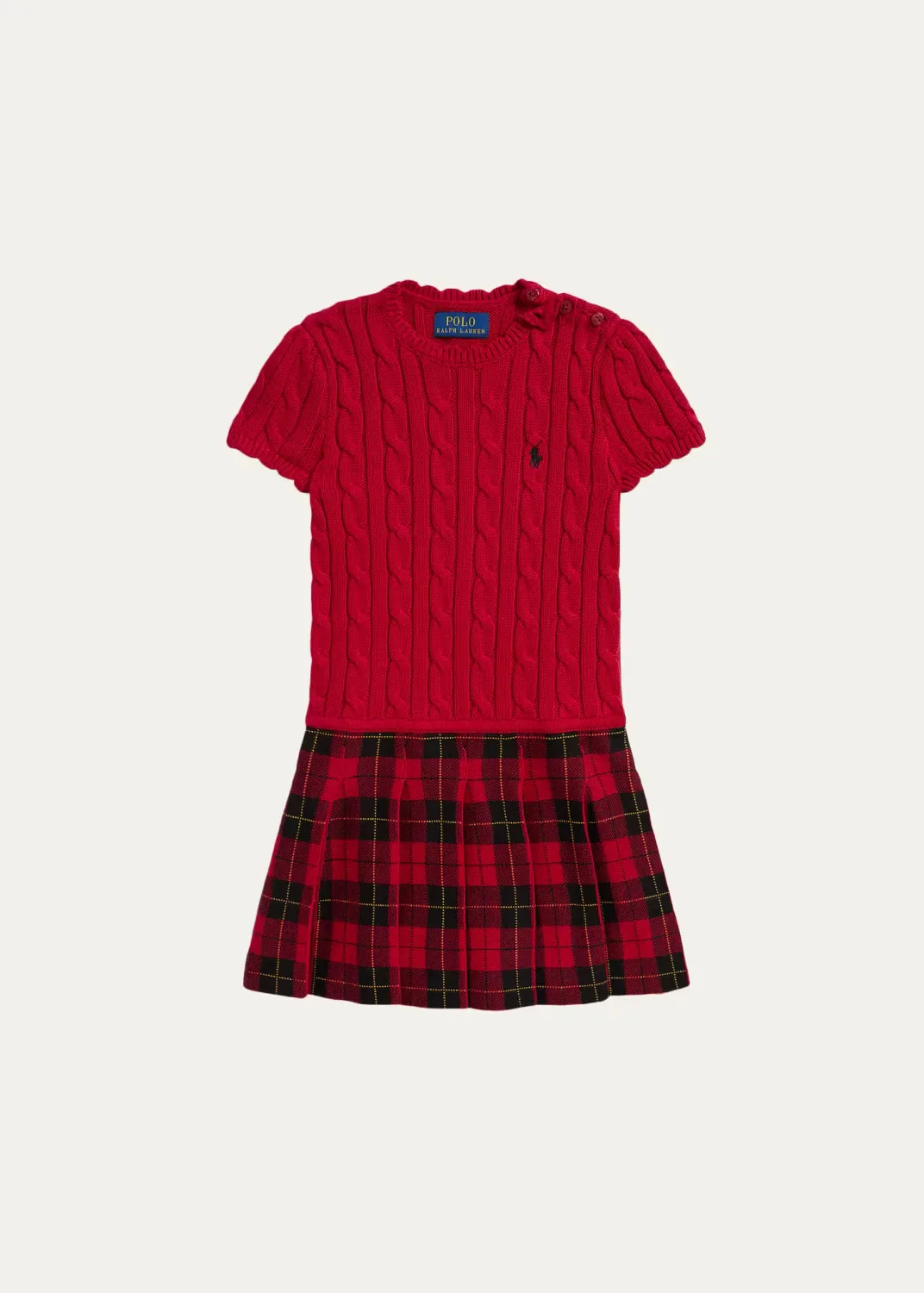 Plaid-Skirt Sweaterdress by Ralph Lauren