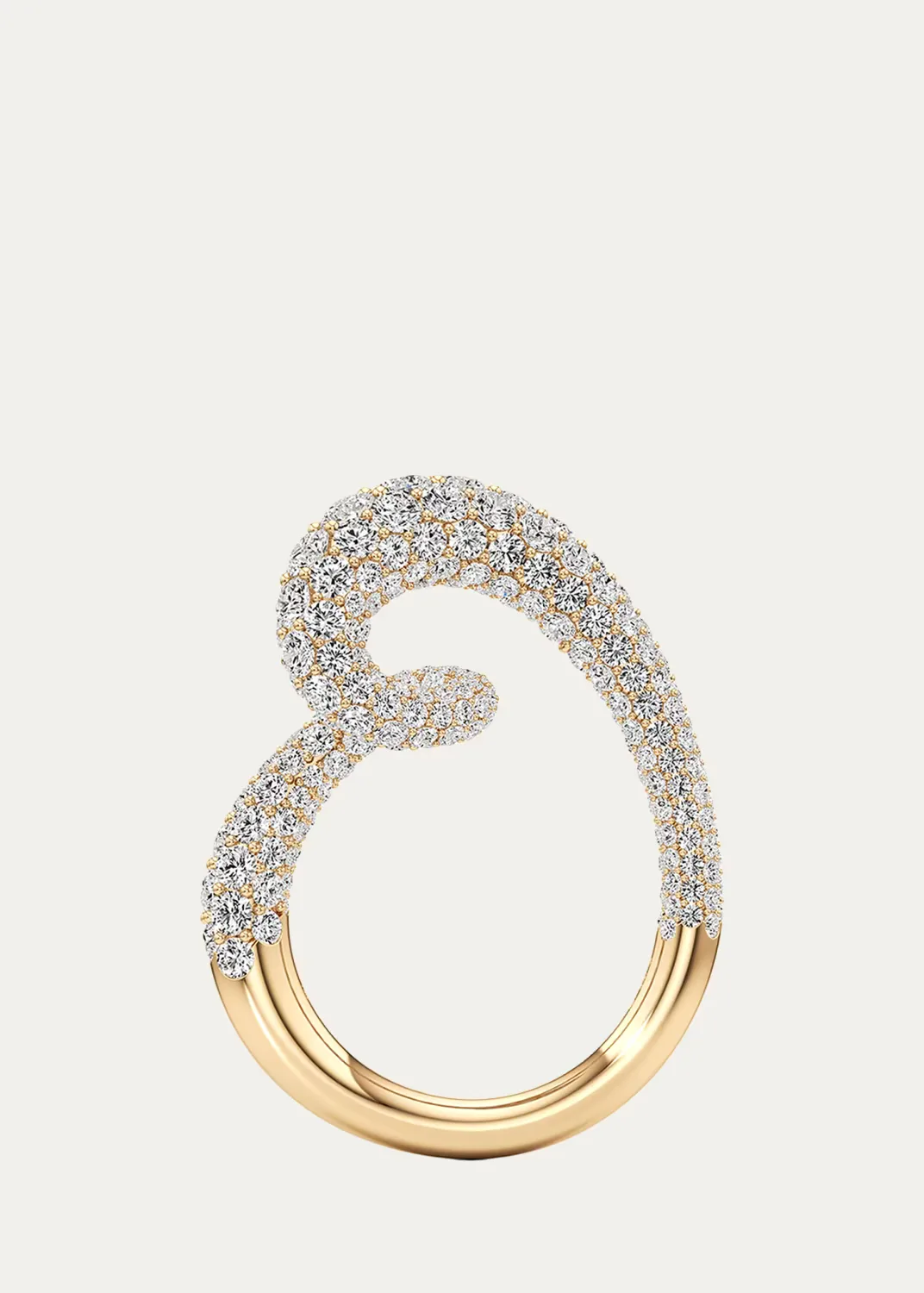 Whirlwind Half Lab-Grown Diamond Pave Ring in 18K Yellow Gold by Unsaid