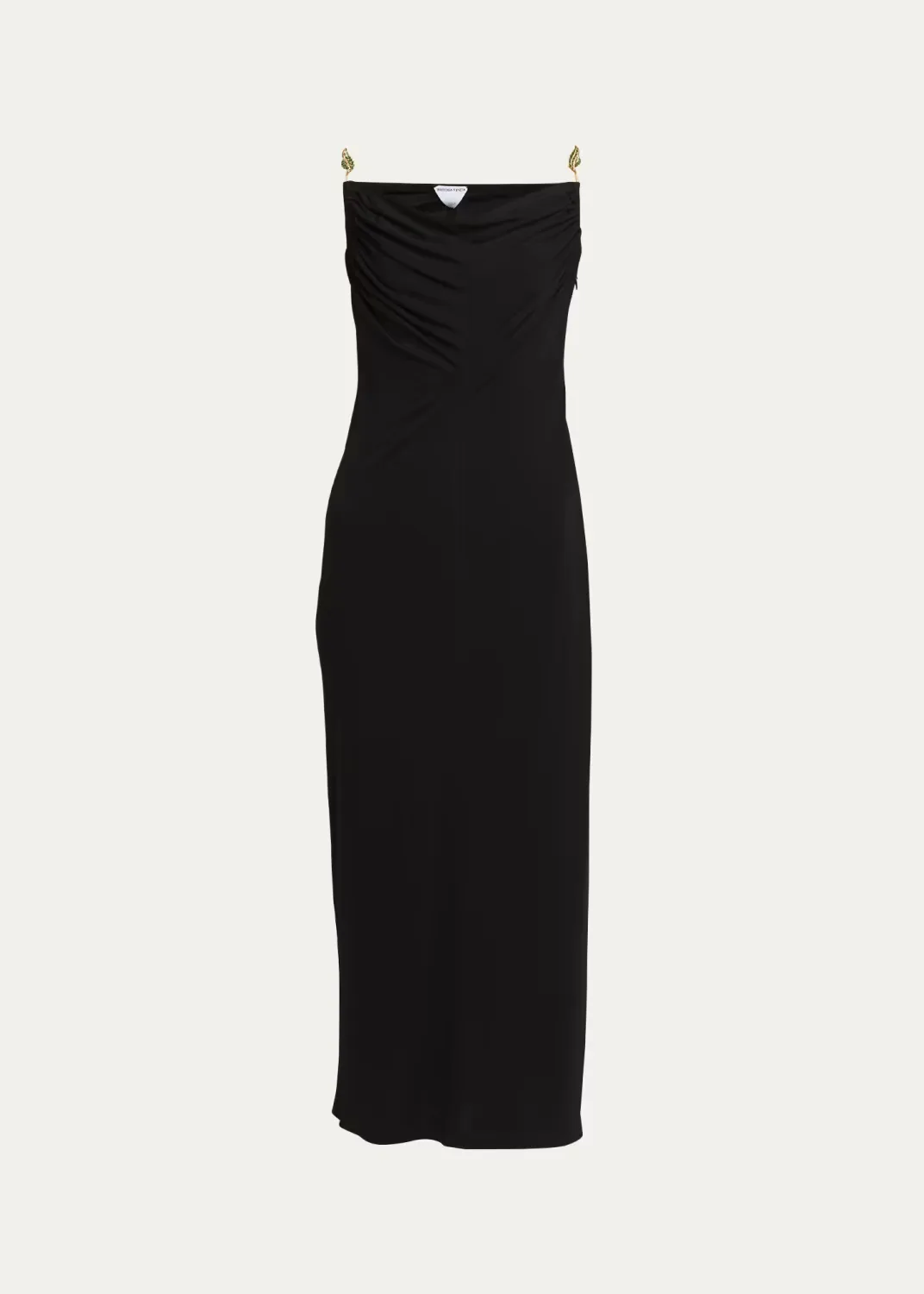 Matte Crepe Jersey Midi Dress with Embellished Hardware Straps by Bottega Veneta