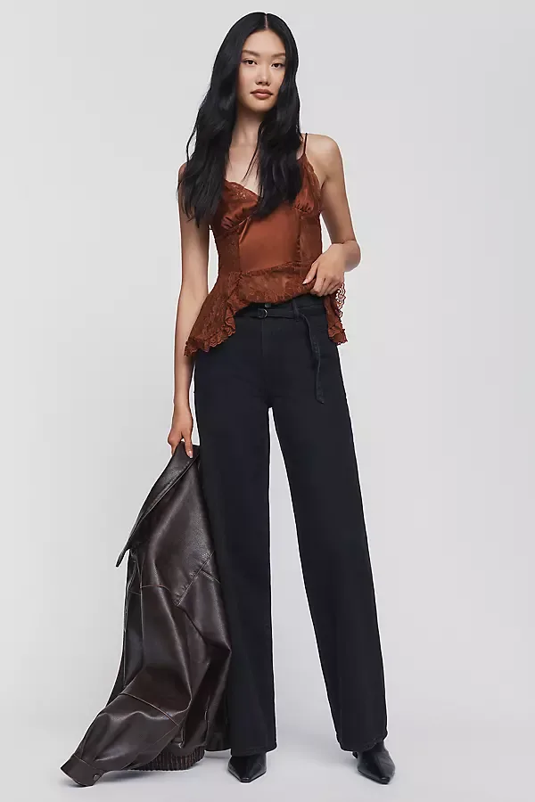 Brynn Self Tie High Rise Wide Leg Jeans by Habitual