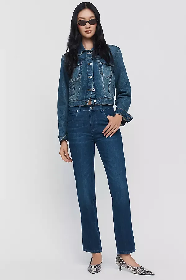 Slim High Rise Straight-Leg Jeans