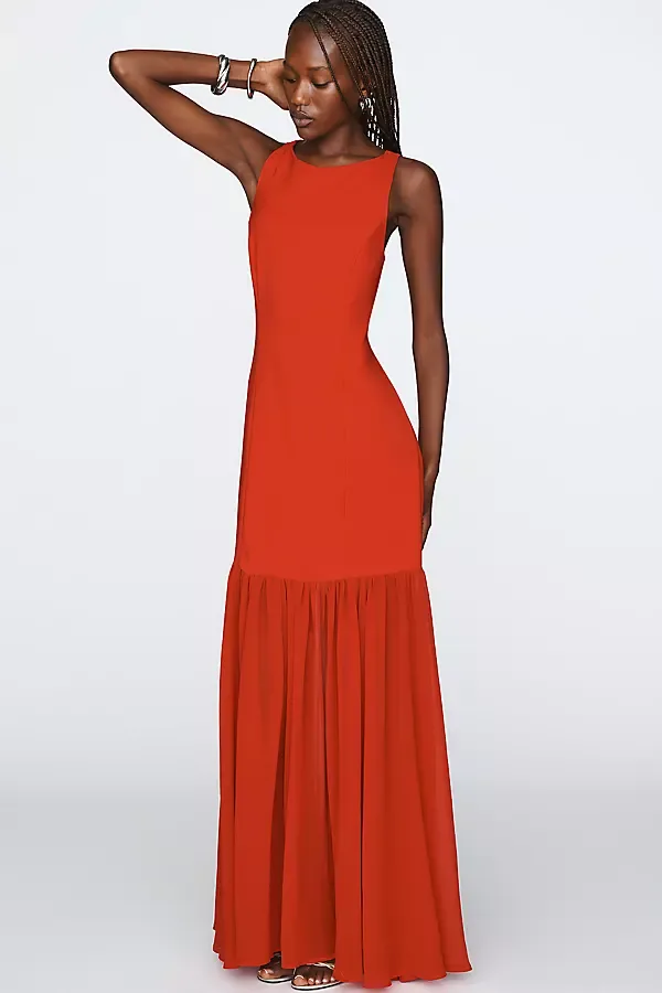 Emilia Pleated Maxi Dress by Hutch