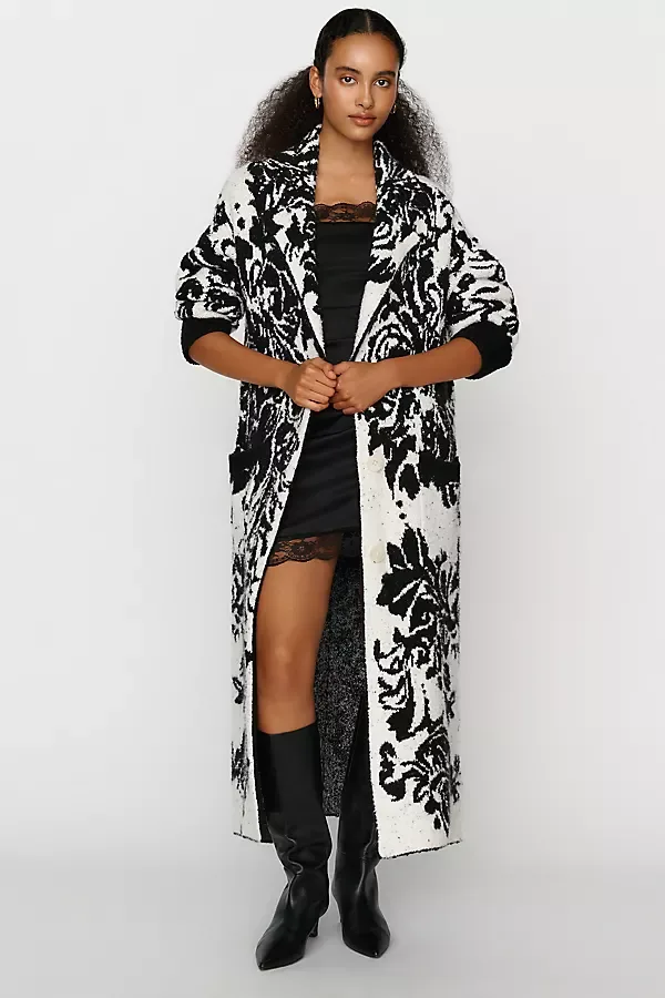 Wool Blend Jacquard Duster Cardigan by Anthropologie