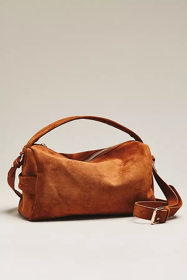 Mini Faux Suede Bowler Bag by Anthropologie