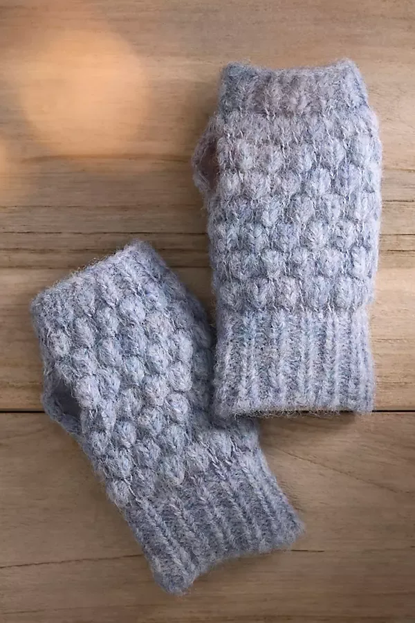 Textured Knit Fingerless Gloves by Terrain