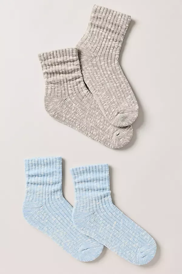 100% Cotton Speckled Crew Socks, Set of 2 by Anthropologie
