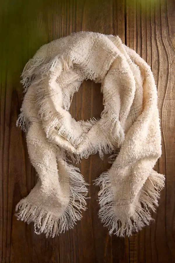 Checked Fray Fringe Scarf by Terrain
