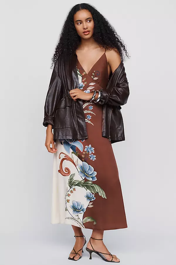 Millena Two-Tone Floral Slip Midi Dress by FARM Rio