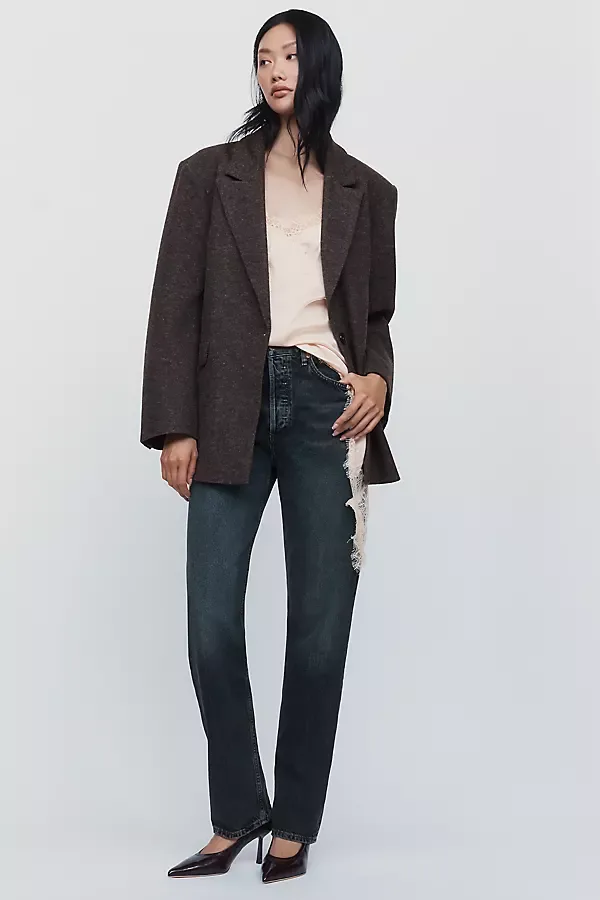 90s Pinch Waist High Rise Straight Leg Jeans