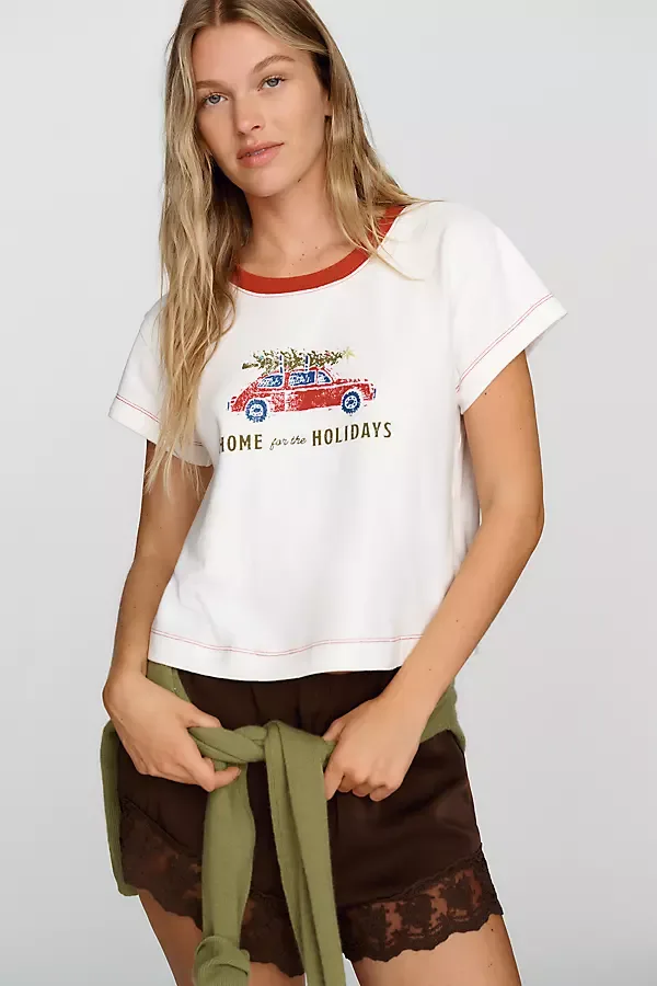 Billie 100% Cotton Graphic Holiday Tee by Pilcro