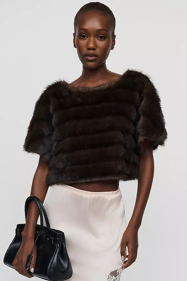 Faux Fur Poncho Top by Dolan