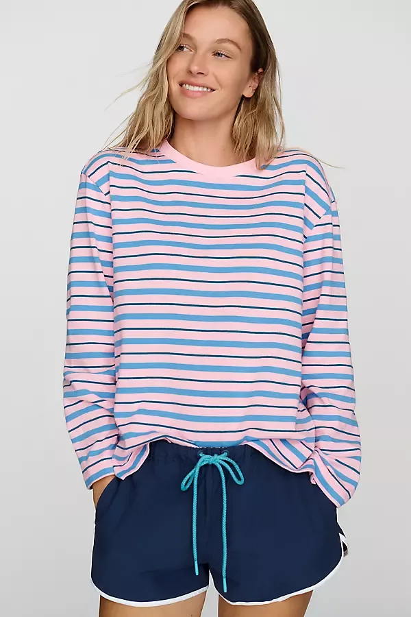 100% Cotton Striped Crewneck Tee by English Factory
