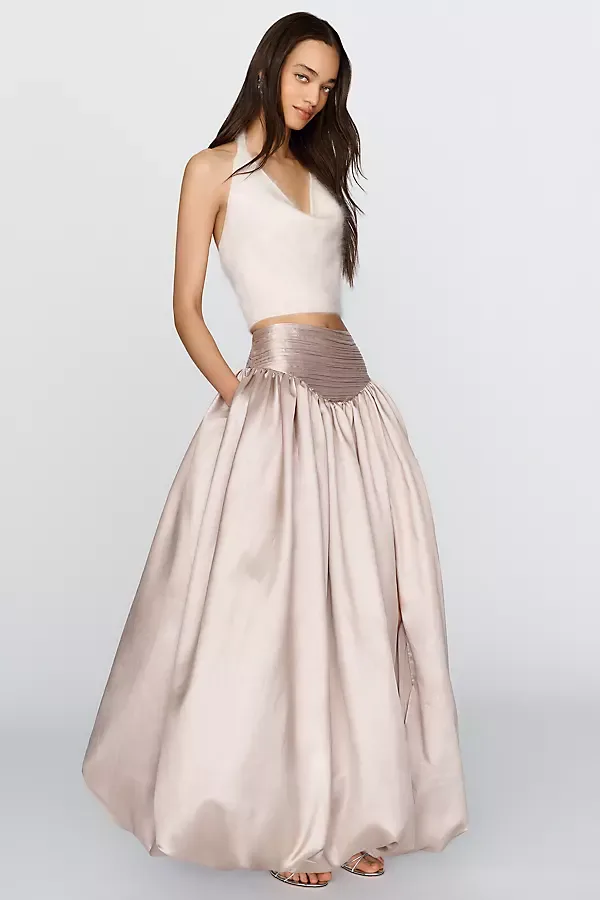 Bubble-Hem Maxi Skirt by Hutch