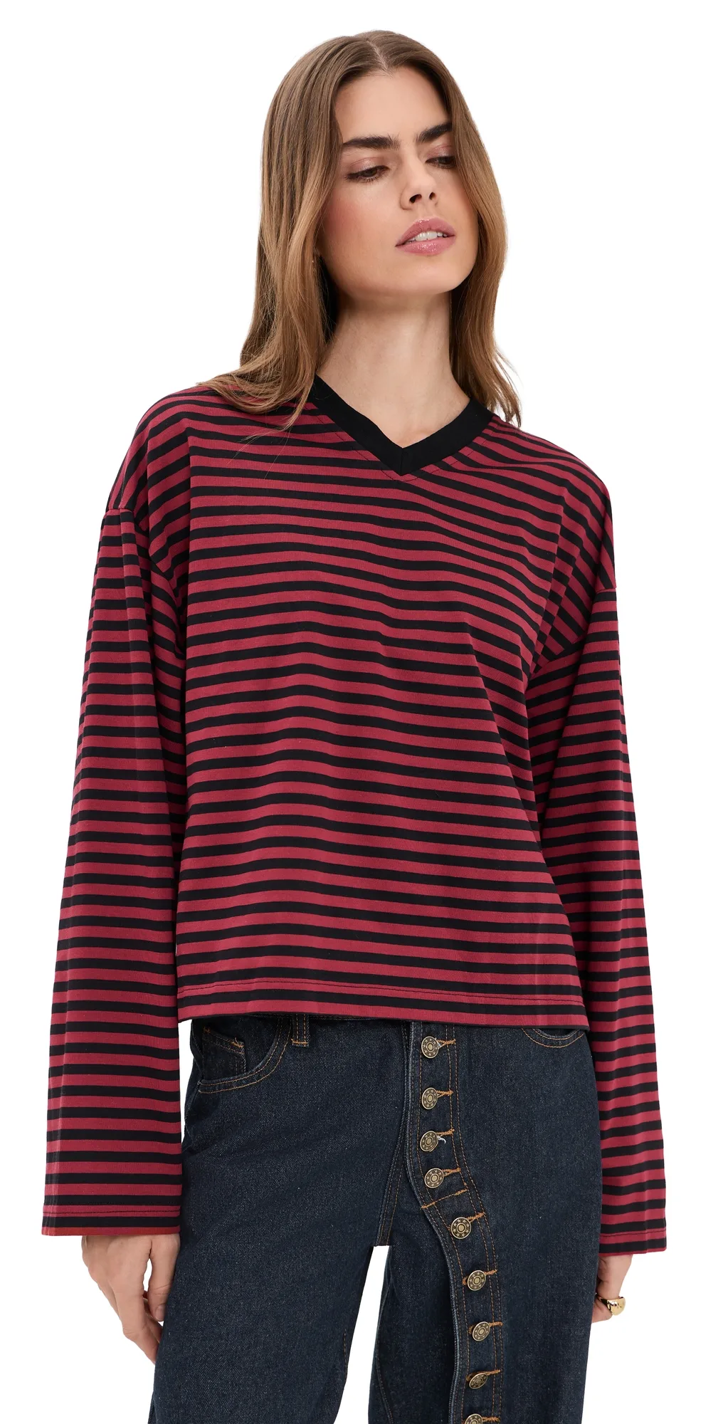 Lioness Bloom V Neck Long Sleeve Tee by Lioness