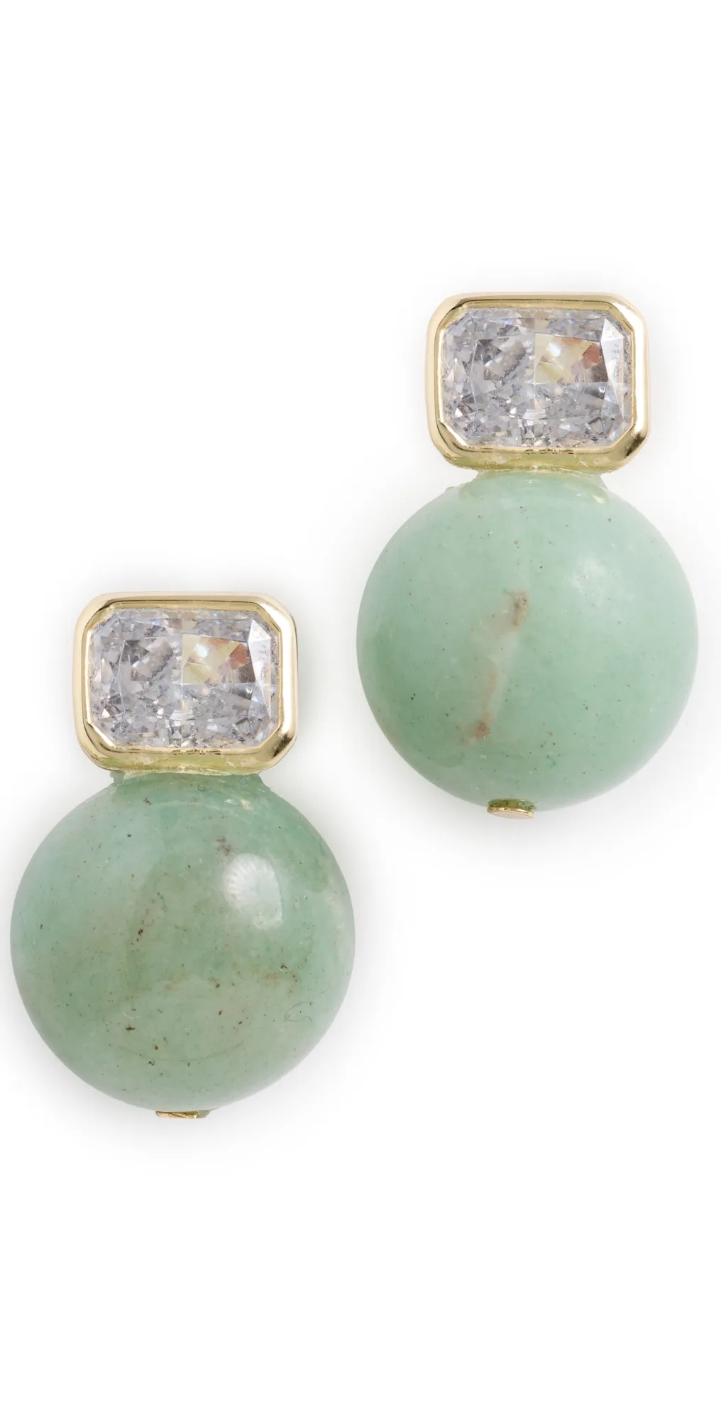 Emerald Baguette Gemstone Earrings by Shashi