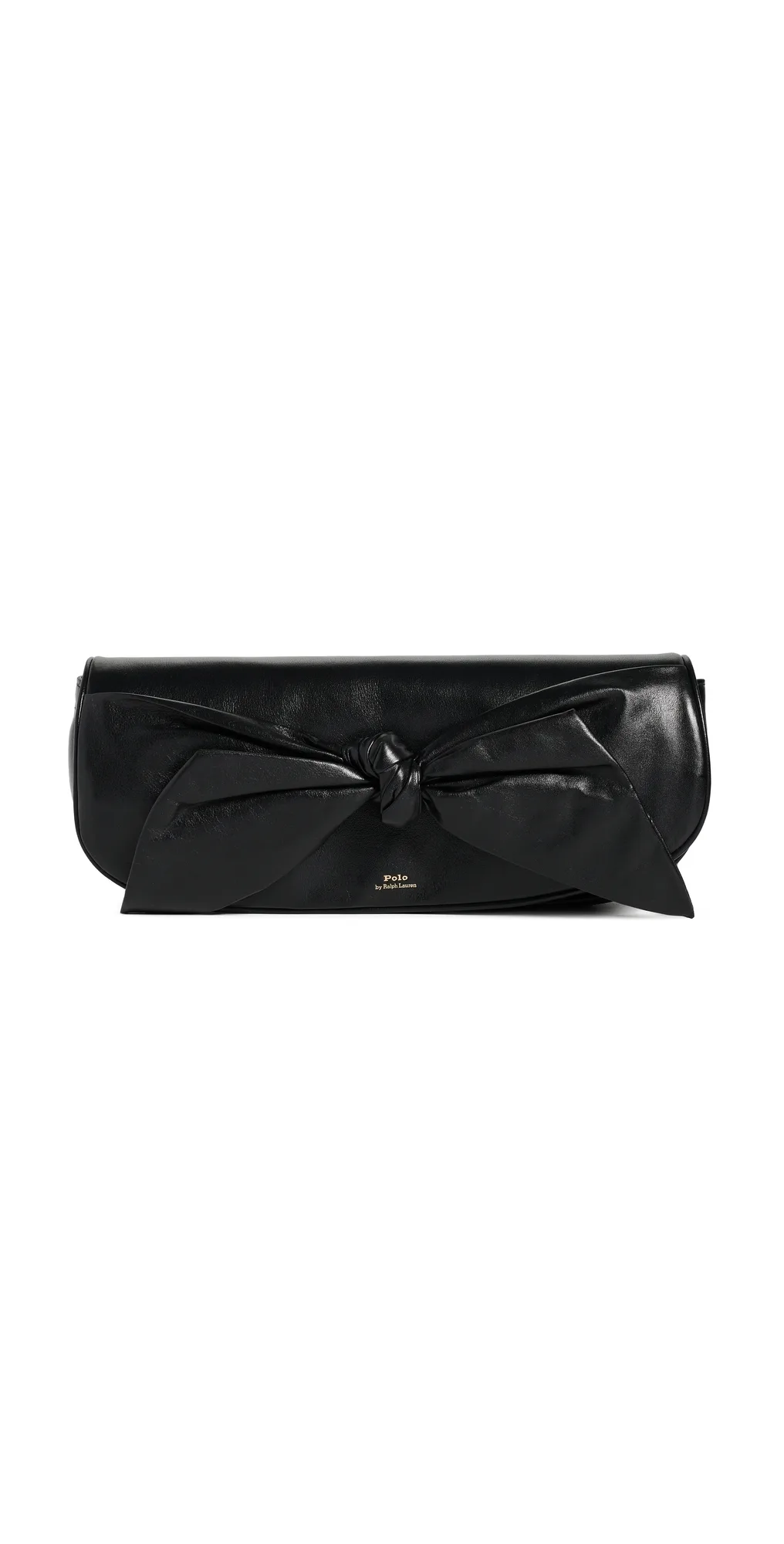 Nappa Leather Bellport Flap Bow Medium Clutch by Polo Ralph Lauren