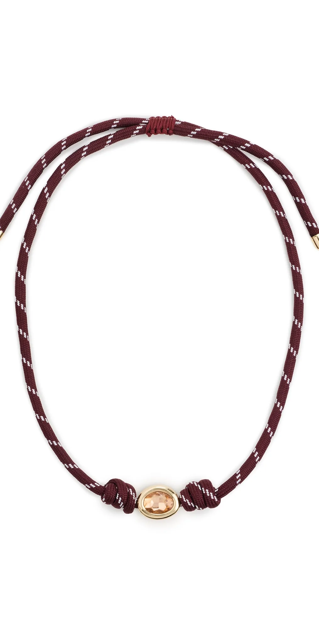 Burdundy Paracord Stone Necklace by Logan Tay