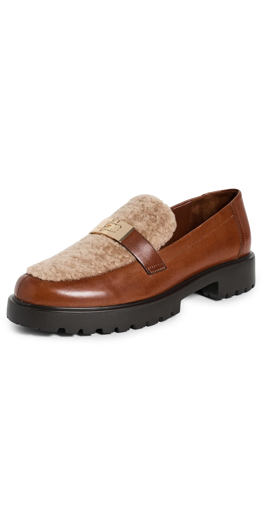 Leelee Shearling Lug Loafers by Tory Burch
