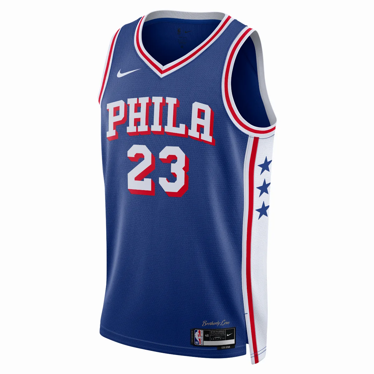LeBron James Philadelphia 76ers Icon Edition Dri-FIT NBA Swingman Jersey by Nike