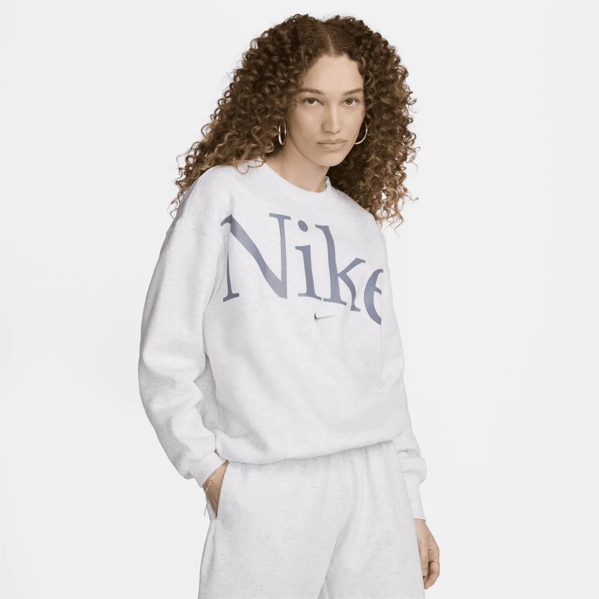 Sportswear Phoenix Fleece Oversized Crew-Neck Logo Sweatshirt by Nike