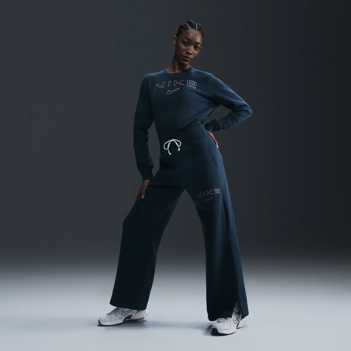 Sportswear Phoenix Fleece High-Waisted Wide-Leg Logo Pants by Nike