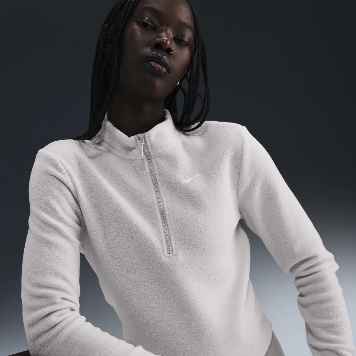 Sportswear Phoenix Plush Slim Long-Sleeve Cozy Fleece 1/2-Zip Top by Nike