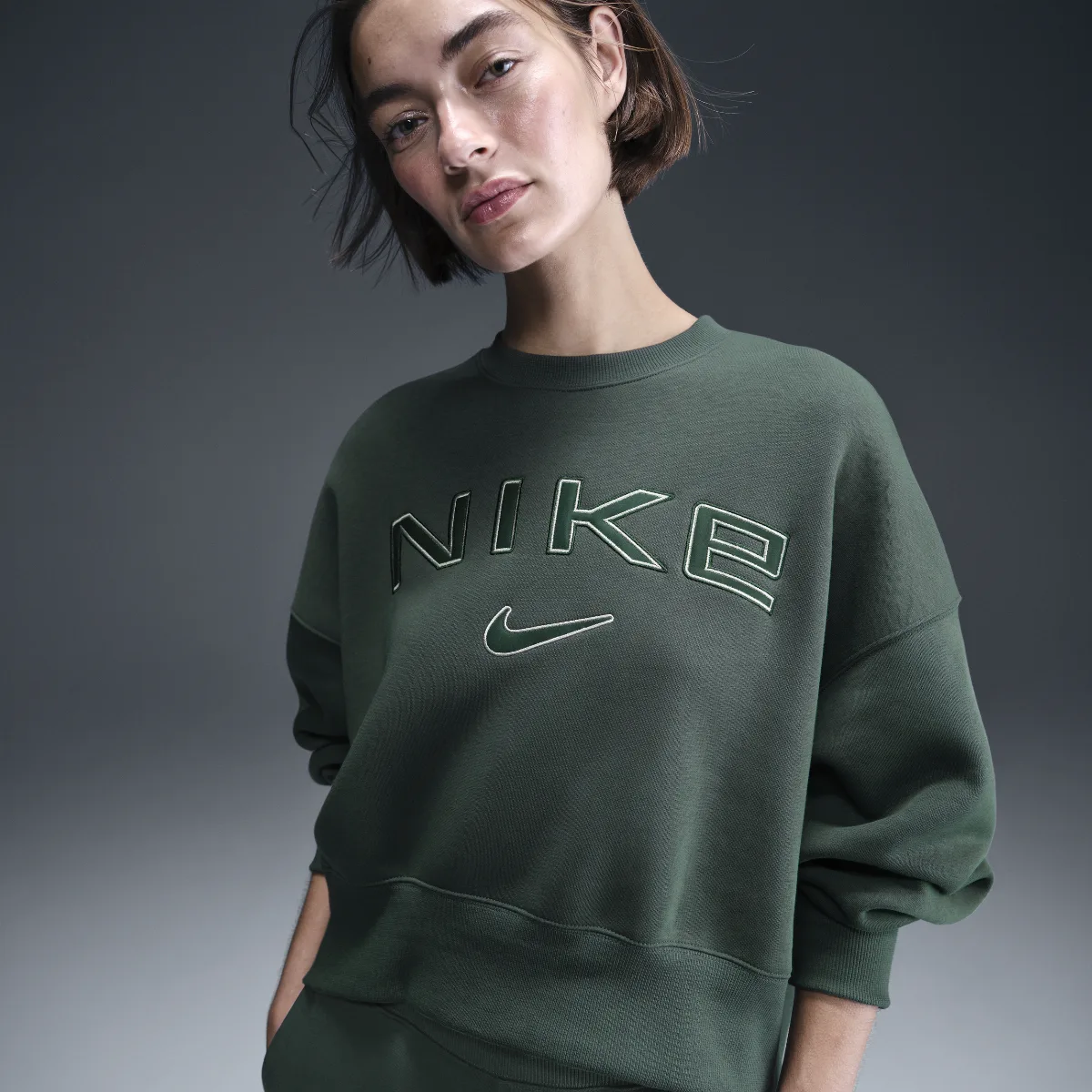 Sportswear Phoenix Fleece Over-Oversized Crew-Neck Logo Sweatshirt by Nike