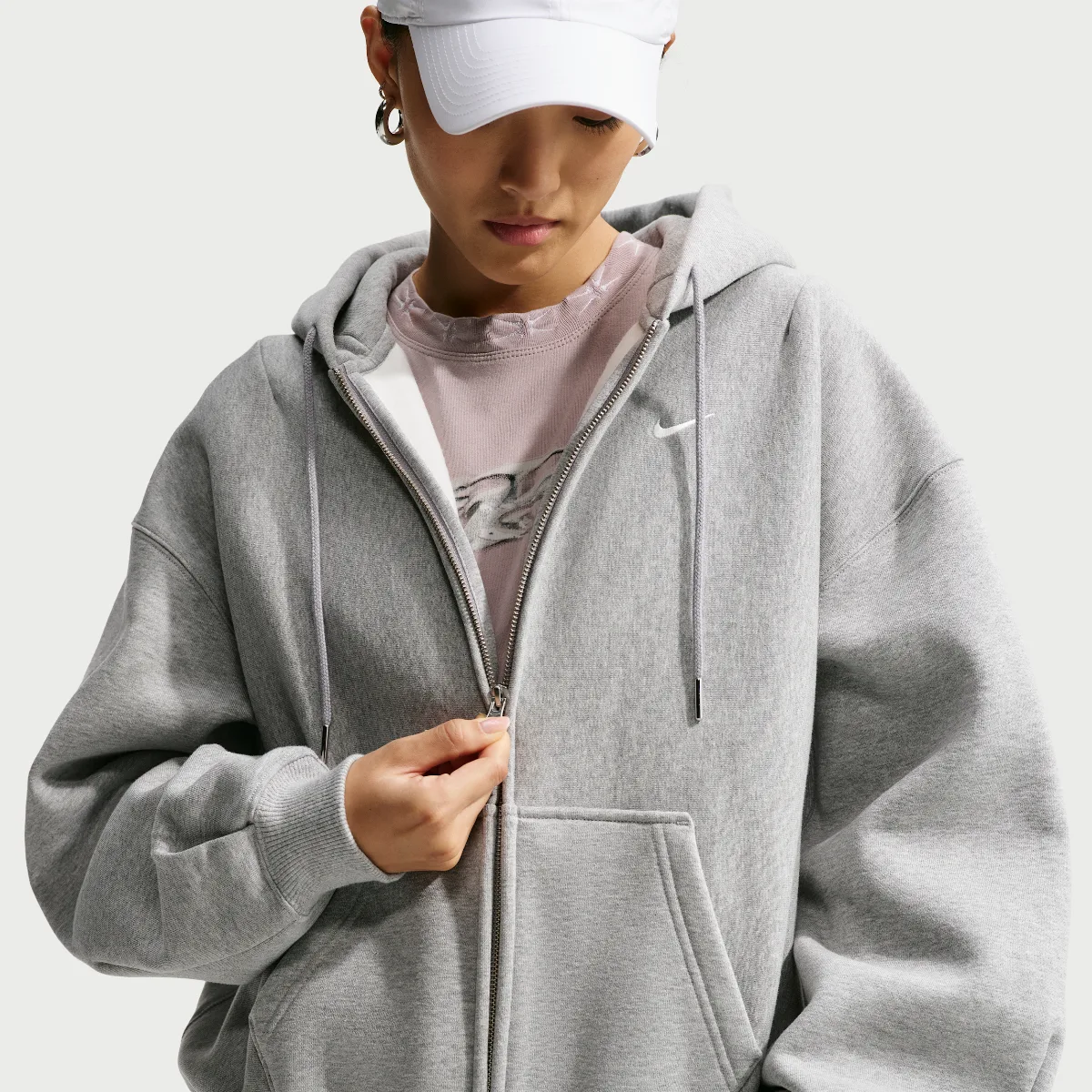 Studio Fleece Heavyweight Oversized Pleated Full-Zip Hoodie by Nike