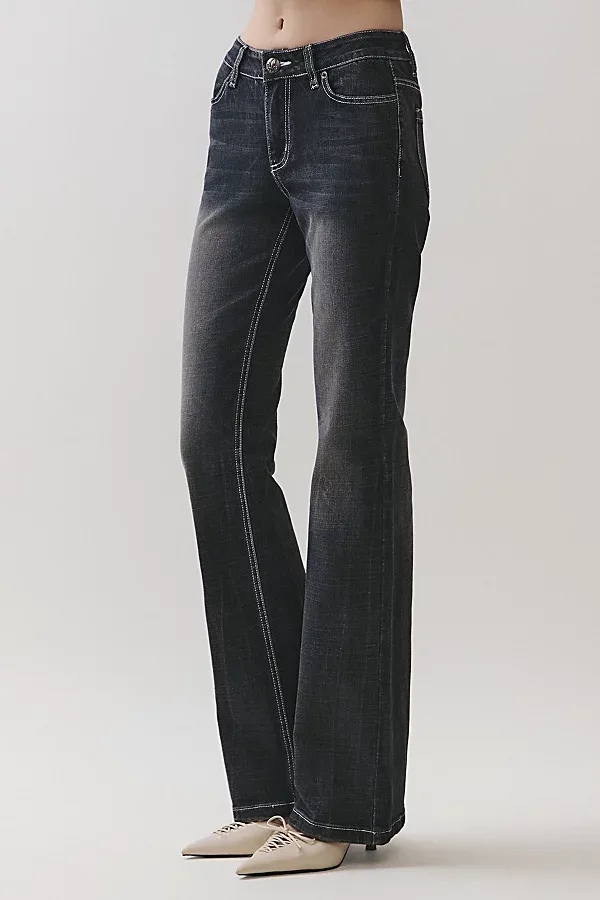 Polaris Washed Boot Cut Denim Pants by Personal Code
