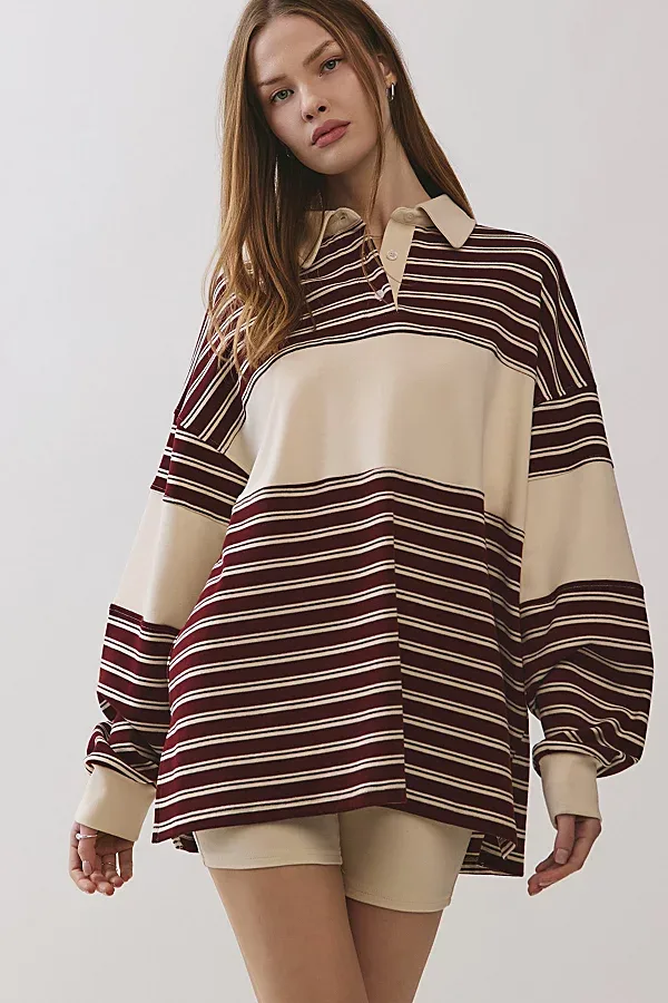 Brooklyn Double Striped Rugby Set Top by Personal Code