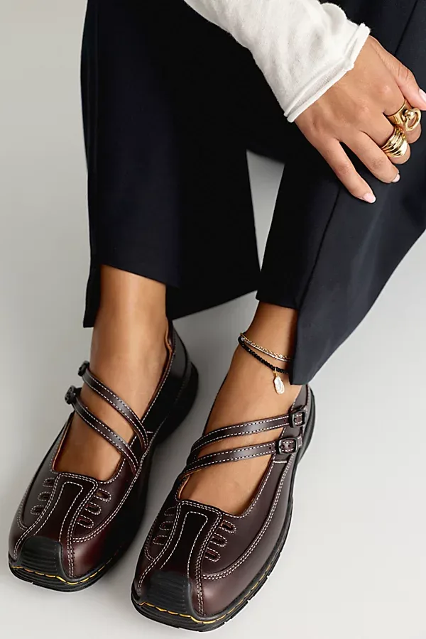 Aurix Satin Finish Leather Mary Janes by Dr. Martens