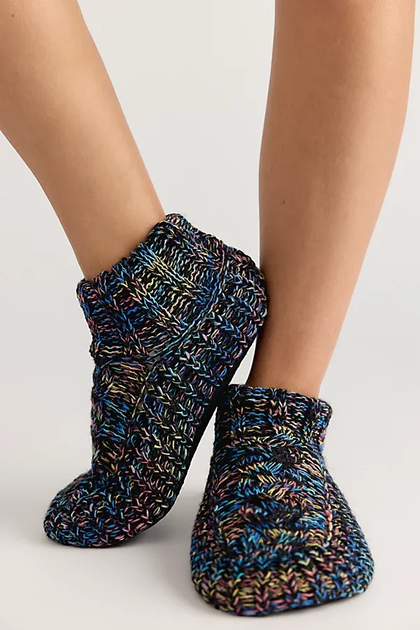 Icelandic Space Dye Marl Cabled Cuff Booties by MUK LUKS