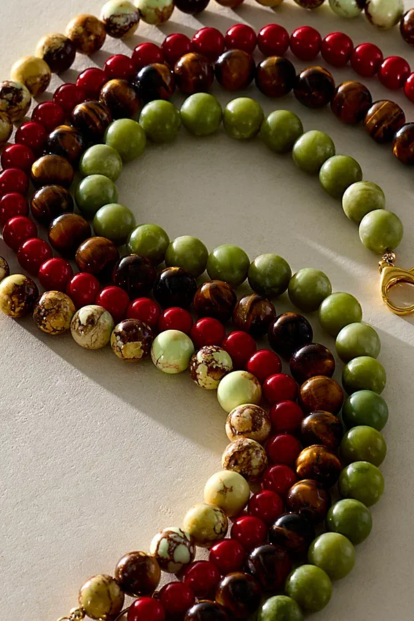 Round Semiprecious Stone Necklace