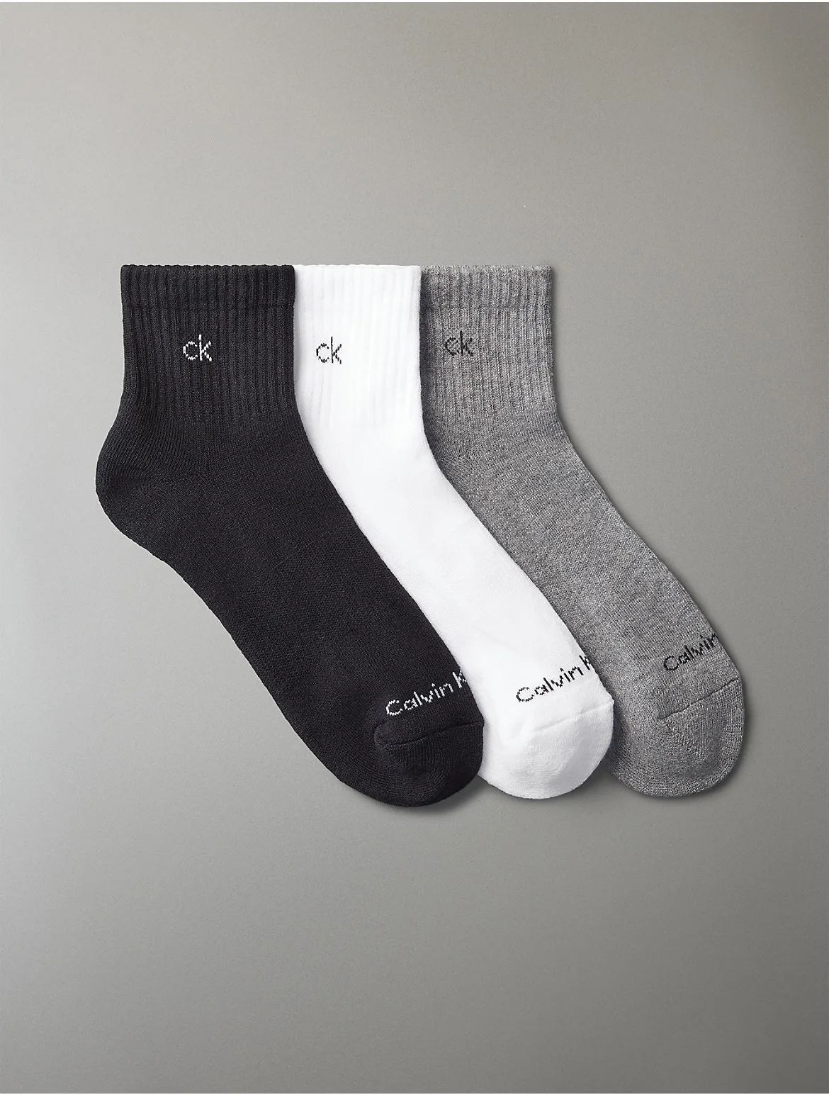 High Top 3-Pack Quarter Socks by Calvin Klein