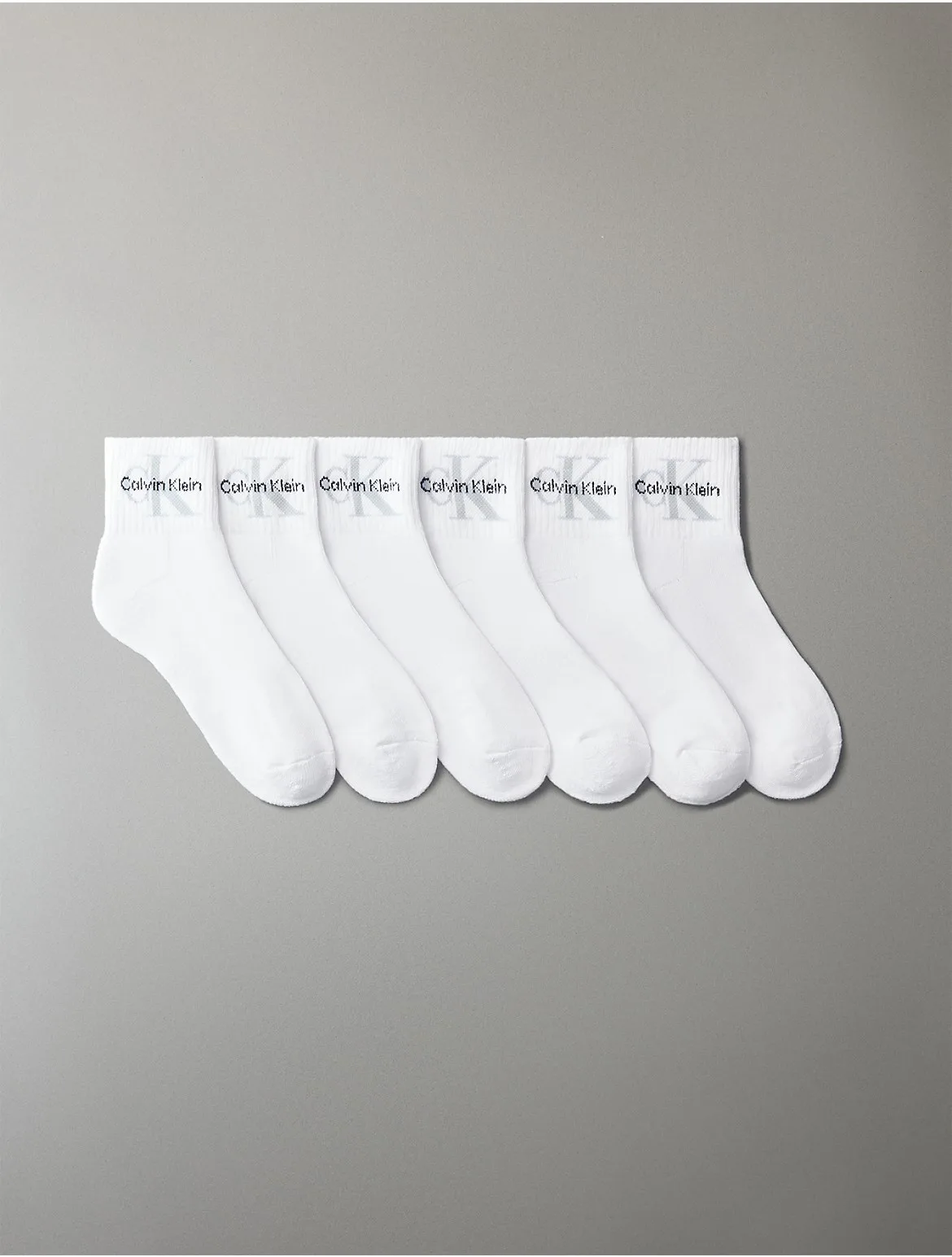 Athletic Terry 6-Pack Quarter Socks by Calvin Klein