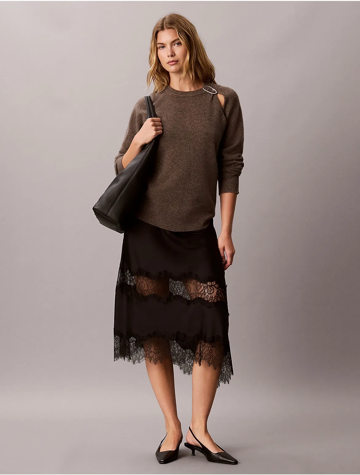 Wool Ring Hardware Sweater by Calvin Klein