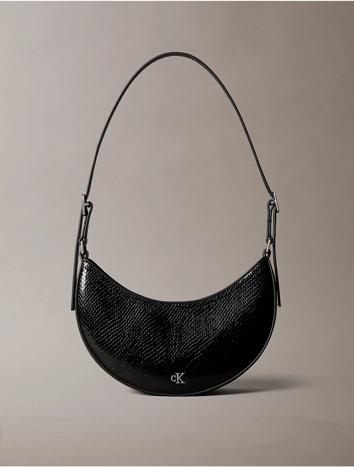 Hardware Monogram Crescent Shoulder Bag by Calvin Klein
