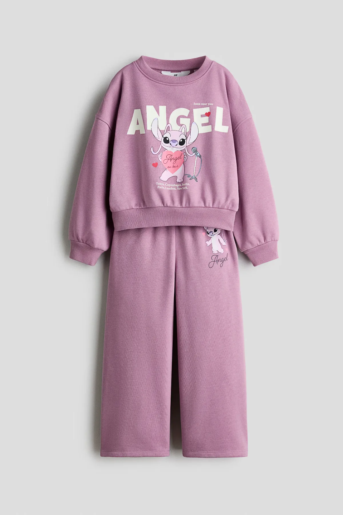 2-Piece Printed Brushed Sweatshirt Set by H&M