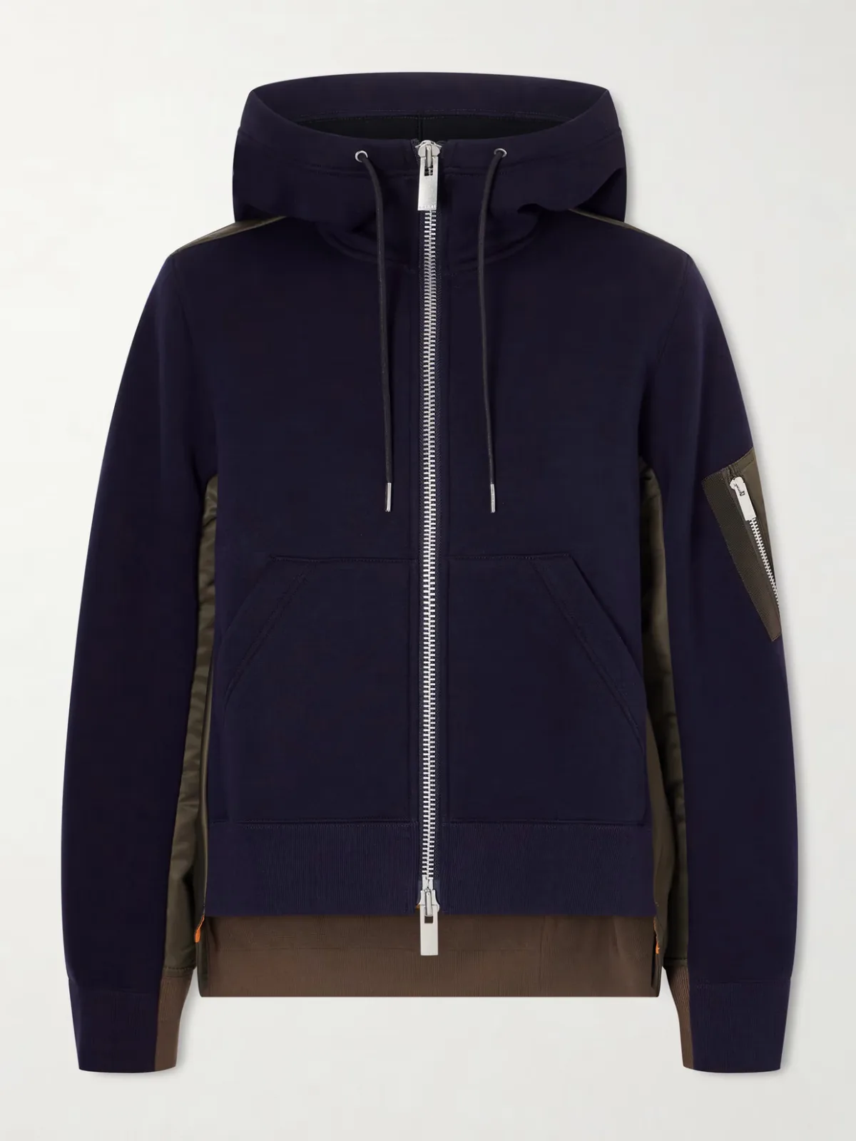 - Sponge Sweat Shell-paneled Cotton-blend Jersey Zip-up Hoodie -