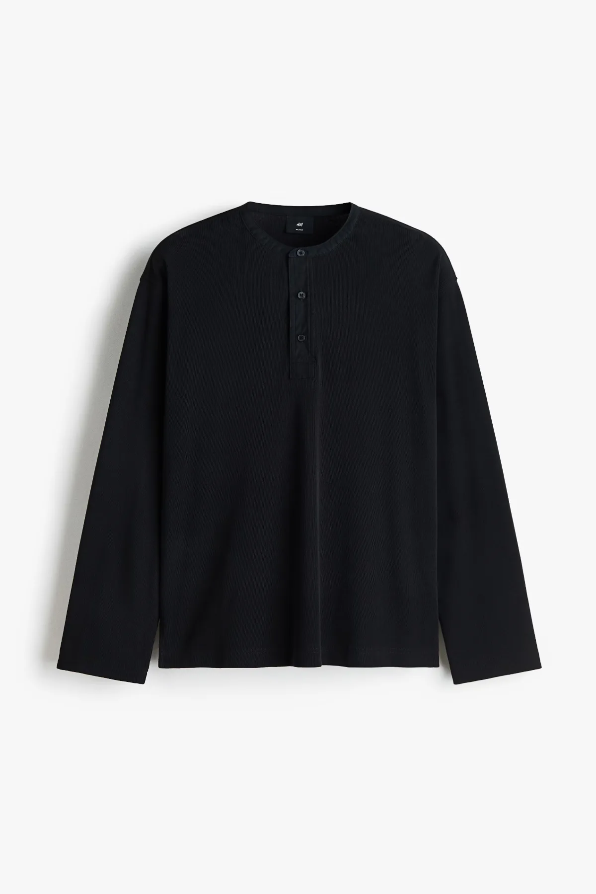 Relaxed-Fit Ribbed Henley Shirt by H&M