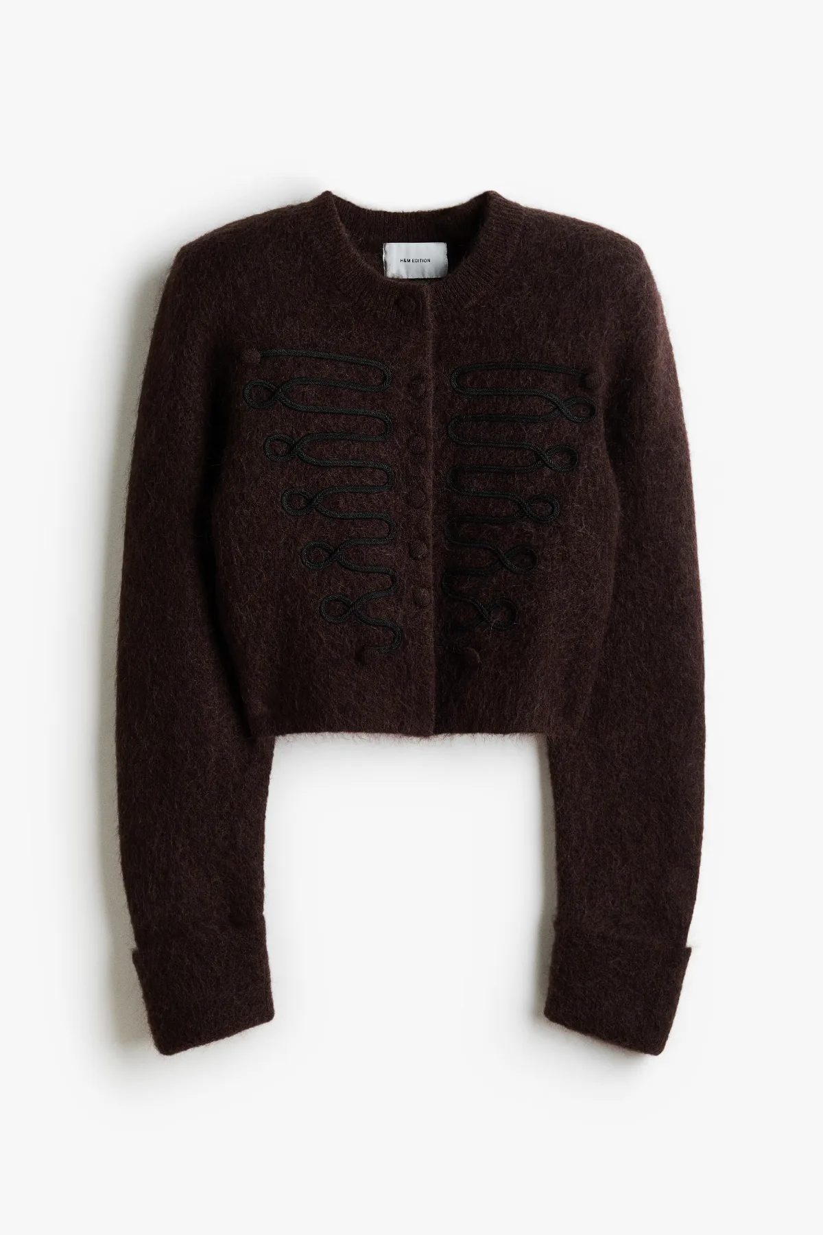 Mohair-Blend Cardigan with Shoulder Pads by H&M